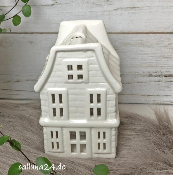 Lichthaus Windlicht Weiß Metall Deko Teelichthalter Shabby Chic